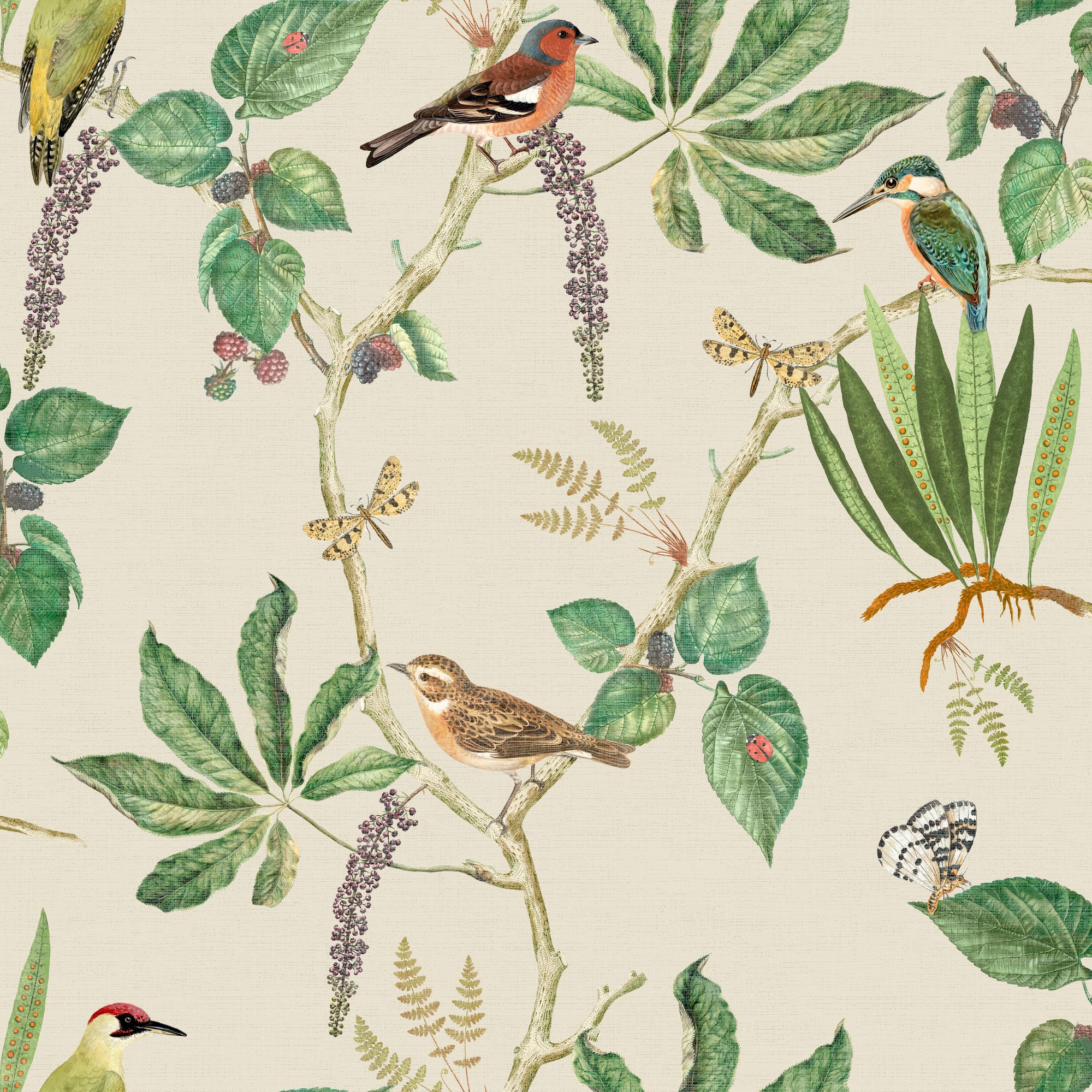 Hill Top Garden Wallpaper 100028eh By Esselle Home In Cotton Green